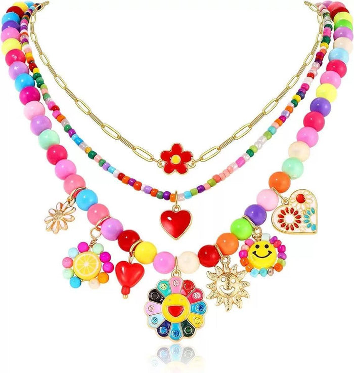 Lola + The Boys Happy Daisy Necklace Set