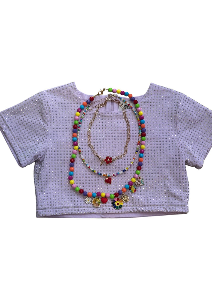 Lola + The Boys Happy Daisy Necklace Set