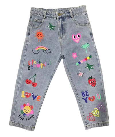 Lola + The Boys Happy Graffiti Art Jeans