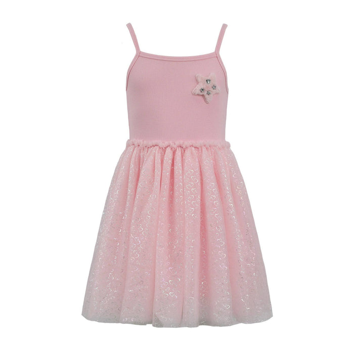 Lola + The Boys Happy Star Shimmer Tulle Dress