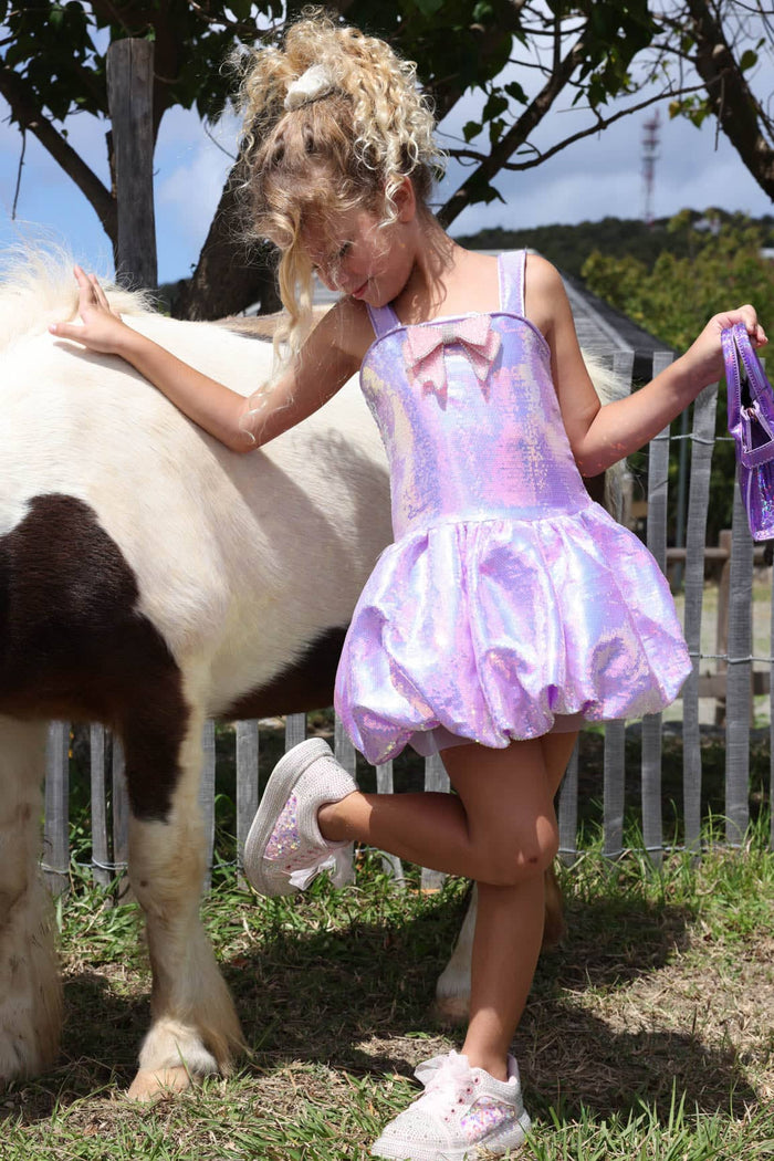 Lola + The Boys Haze Bow Bubble Dress
