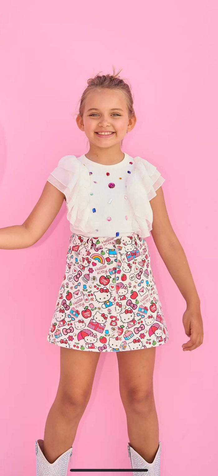 Lola + The Boys Hello Kitty Big Print Skirt