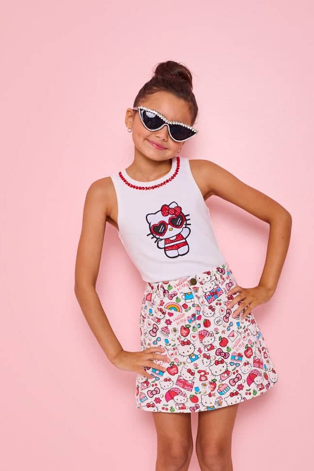 Lola + The Boys Hello Kitty Big Print Skirt