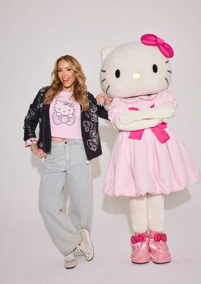 Lola + The Boys Hello Kitty Graffiti Biker Jacket Black – Teen/Women