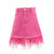 Hot Pink Feather Denim Skirt