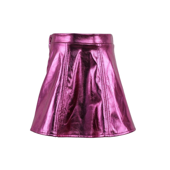 Lola + The Boys Hot Pink Metallic Leather Skirt
