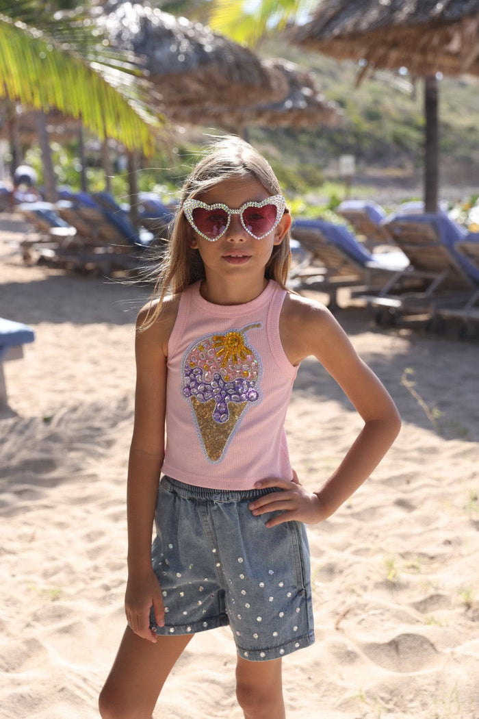 Lola + The Boys Ice Cream Gems Peach Tank