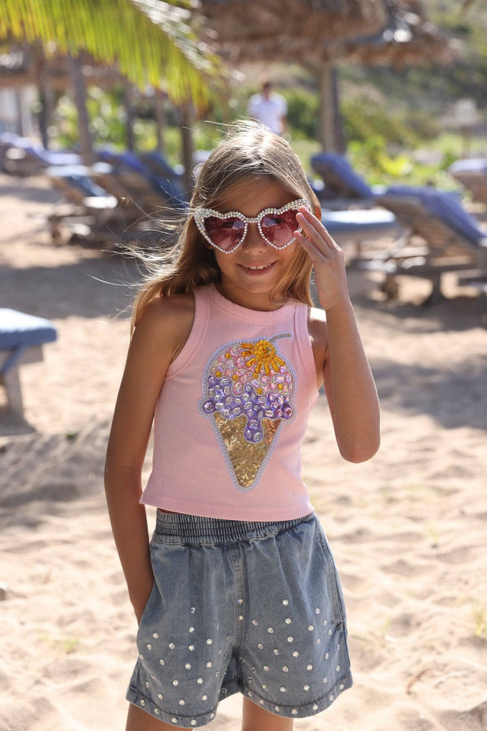 Lola + The Boys Ice Cream Gems Peach Tank