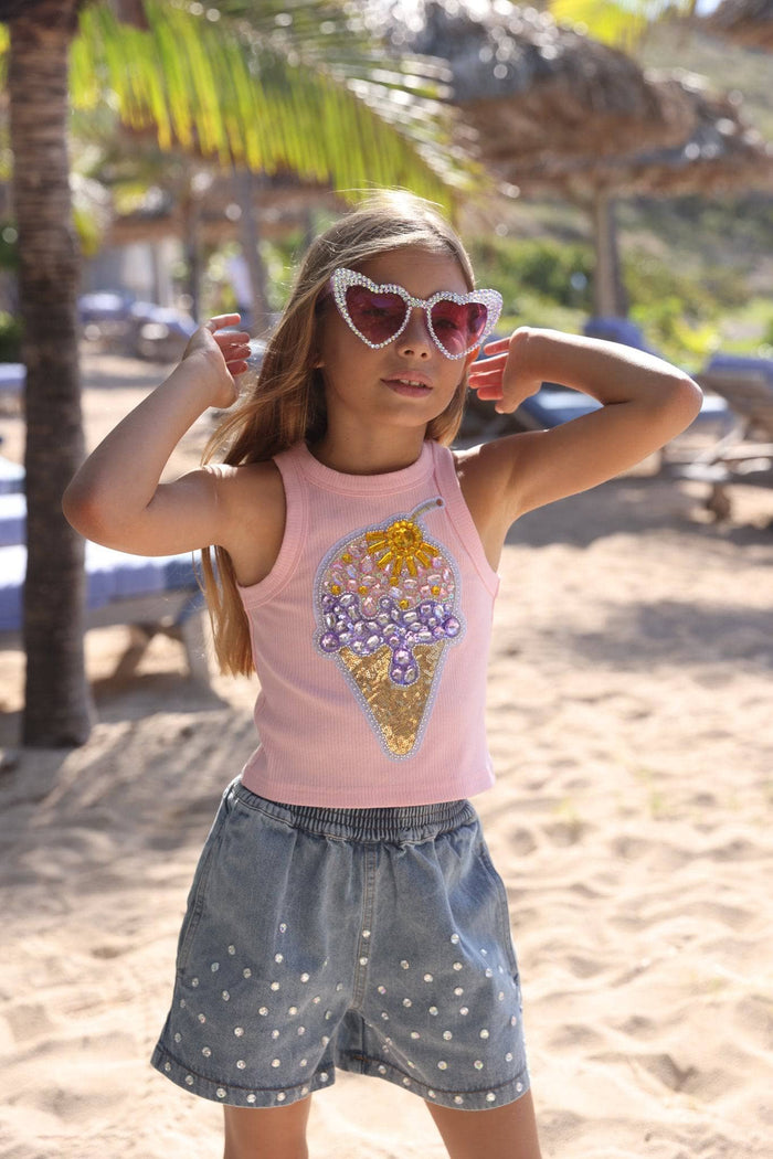 Lola + The Boys Ice Cream Gems Peach Tank