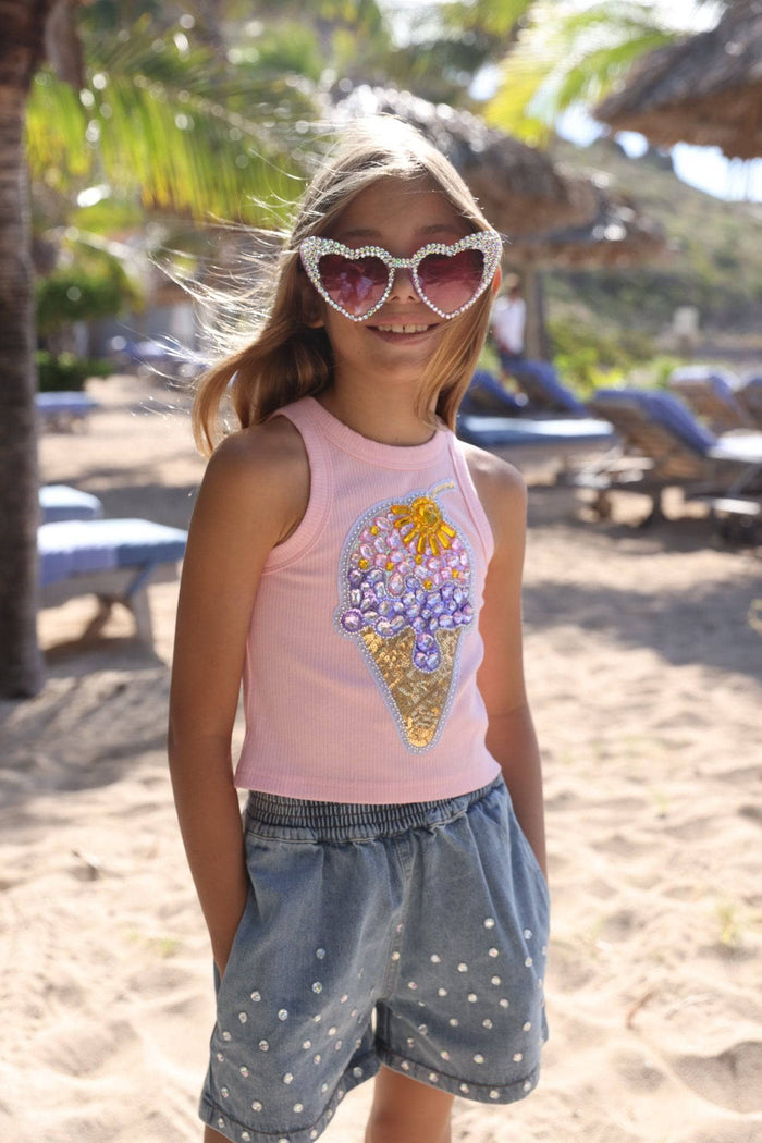 Lola + The Boys Ice Cream Gems Peach Tank