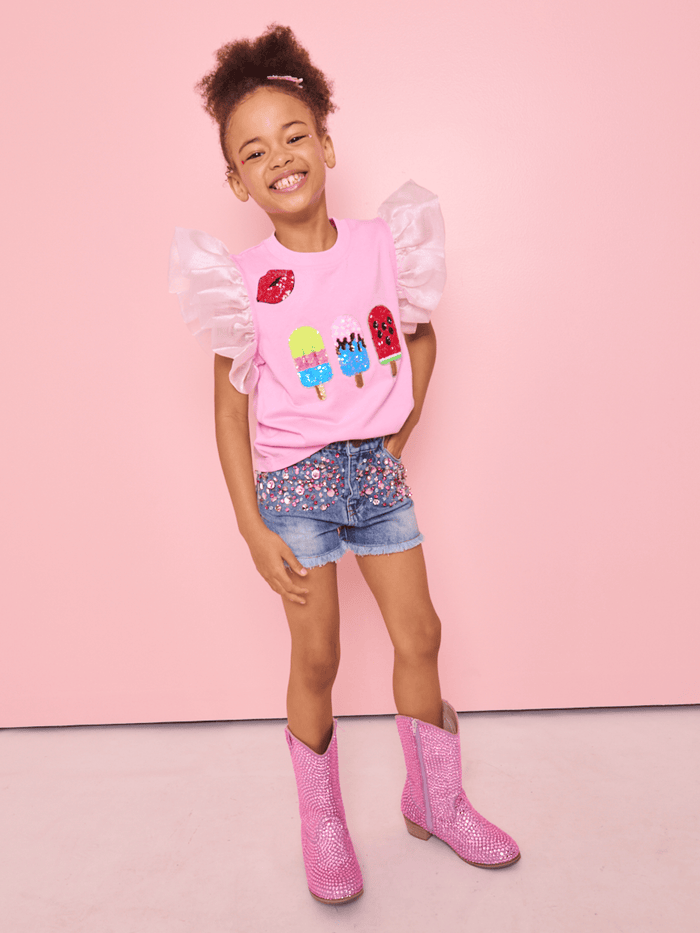 Lola + The Boys Ice Cream Ruffle T-shirt