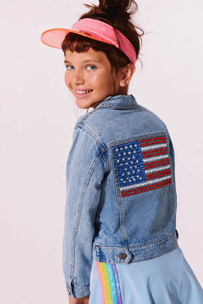 Lola + The Boys Jacket American Flag Denim Jacket
