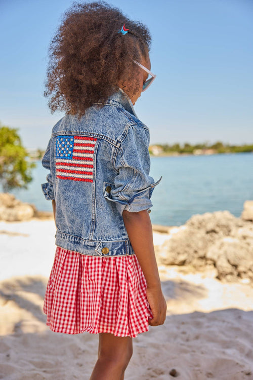 Lola + The Boys Jacket 2 American Flag Denim Jacket