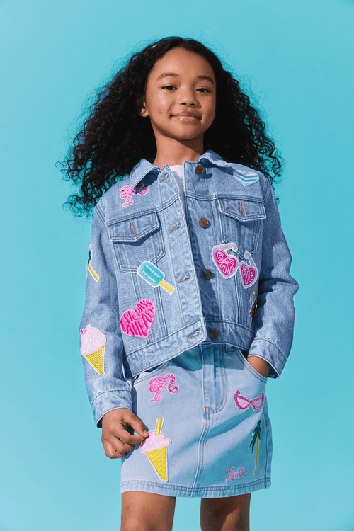 Lola + The Boys Jacket Barbie™ Dream Denim Patch Jacket