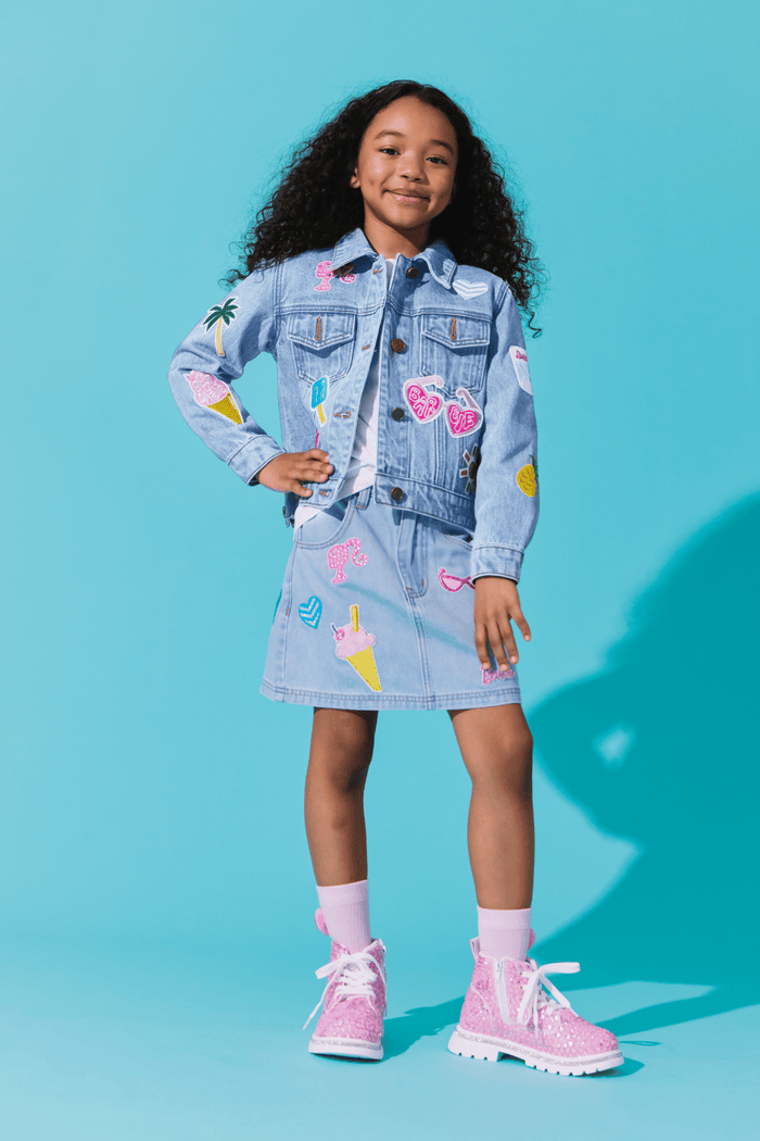 Lola + The Boys Jacket Barbie™ Dream Denim Patch Jacket