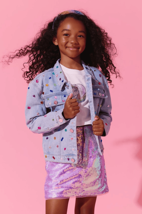 Lola + The Boys Jacket 2 Bejeweled Denim Jacket