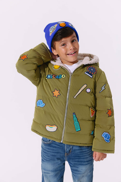 Lola + The Boys Jacket 2 Chicago Patch Puffer