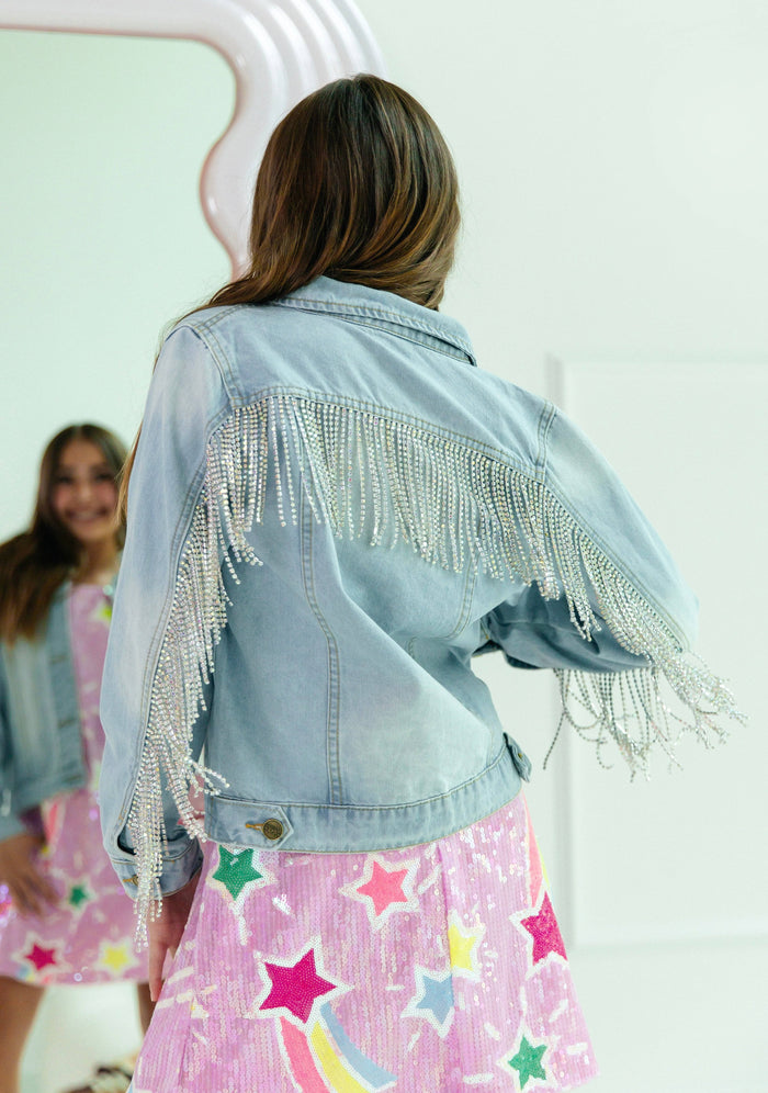 Lola-spring-25 Jacket Crystal Tassel Denim Jacket