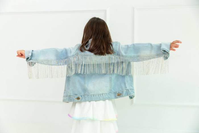 Lola-spring-25 Jacket Crystal Tassel Denim Jacket