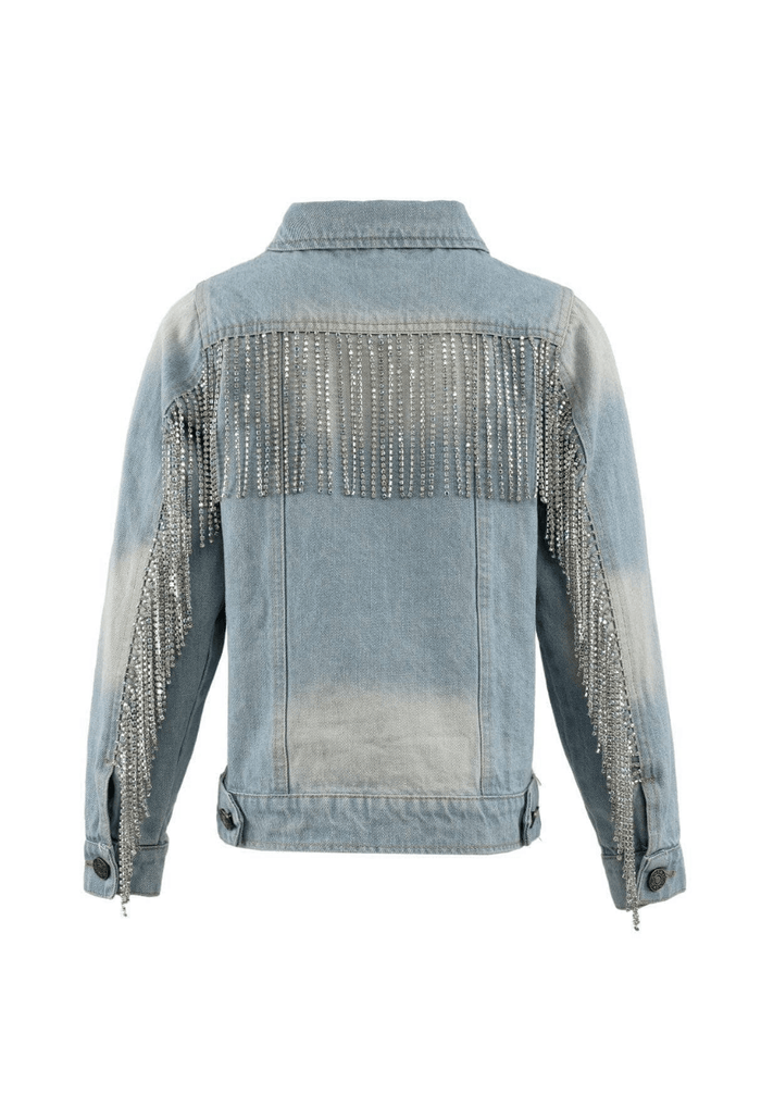 Lola-spring-25 Jacket Crystal Tassel Denim Jacket