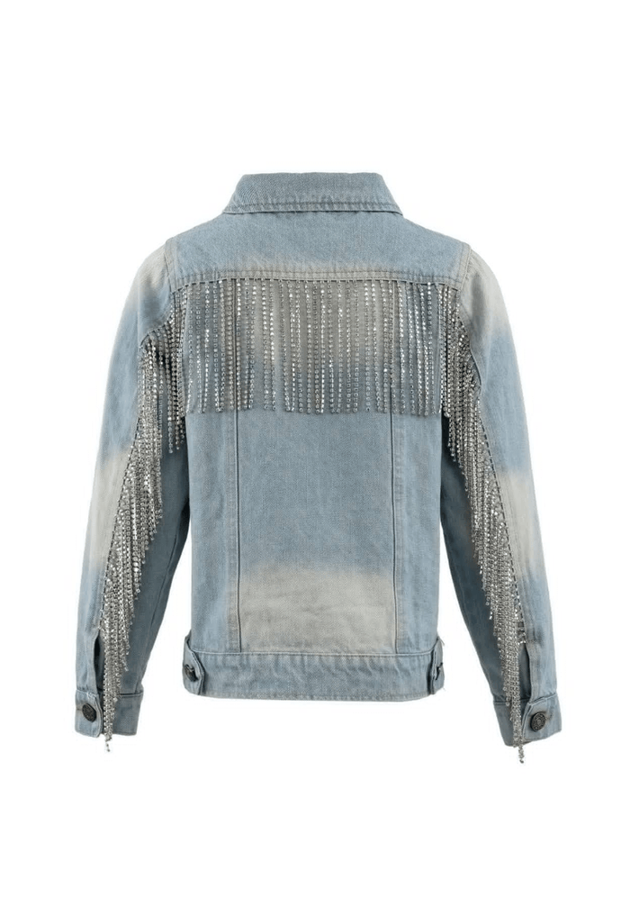 Lola + The Boys Jacket Crystal Tassel Denim Jacket – Teen/Women