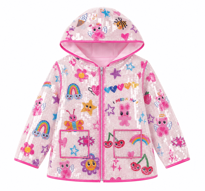 Lola & The Boys Jacket Doodle Paillette Rain Jacket