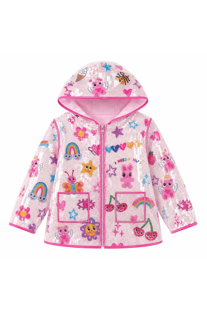 Lola & The Boys Jacket Doodle Paillette Rain Jacket