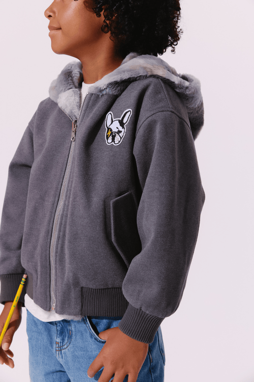 Lola + The Boys Jacket 2 Faux Fur Hood Frenchie Bomber