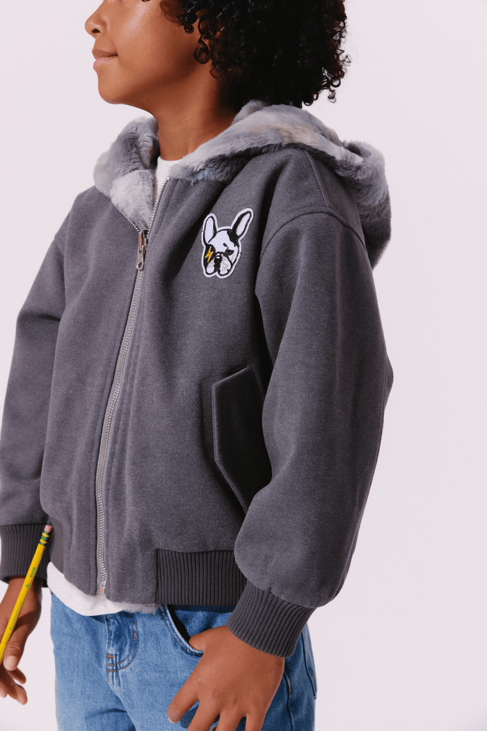 Lola + The Boys Jacket 2 Faux Fur Hood Frenchie Bomber