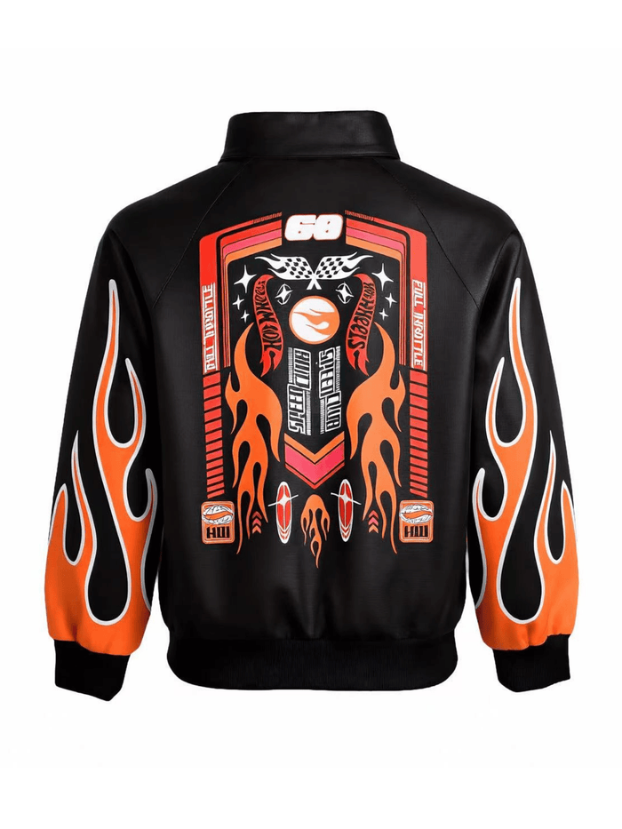 Lola + The Boys Jacket Faux Leather Racing Bomber
