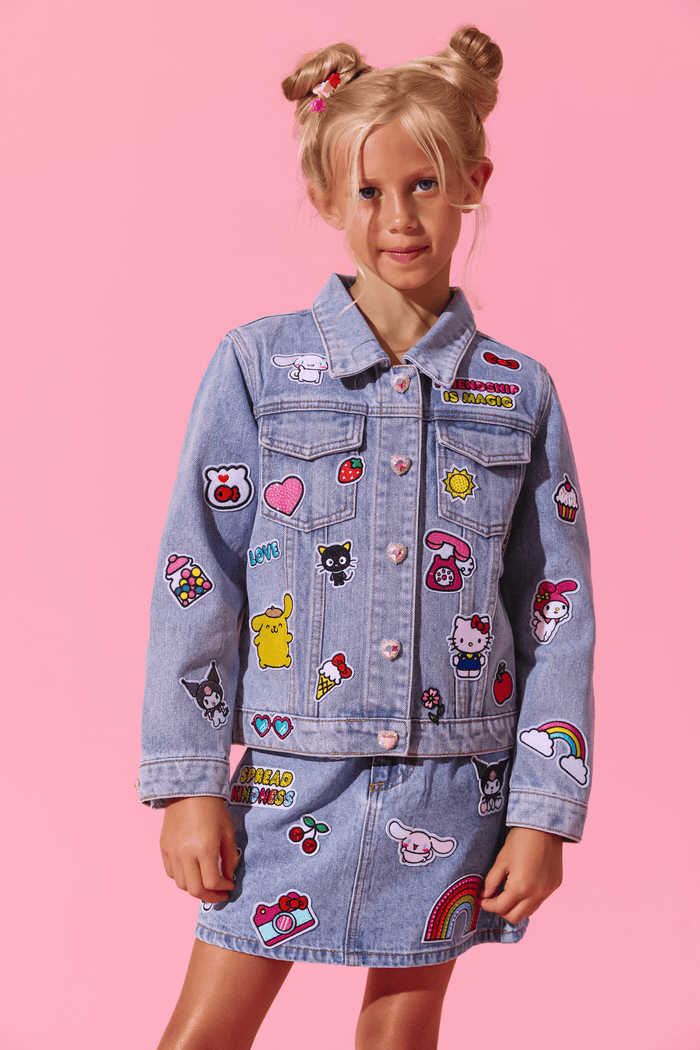 Lola + The Boys Jacket 2 Hello Kitty And Friends® Rainbow Denim Jacket