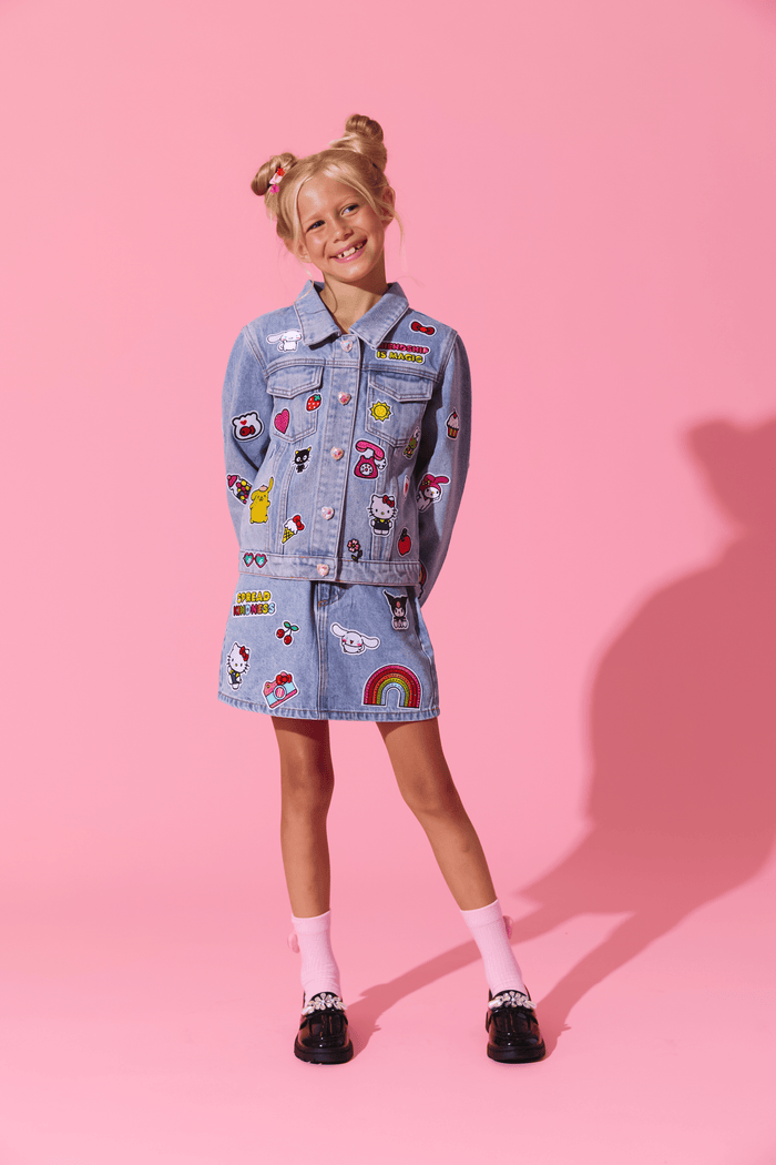 Lola + The Boys Jacket Hello Kitty And Friends® Rainbow Denim Jacket