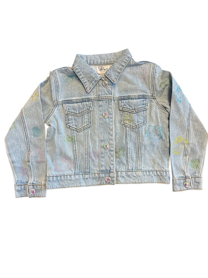 Lola + The Boys Jacket Hello Kitty® Crystal Denim Jacket