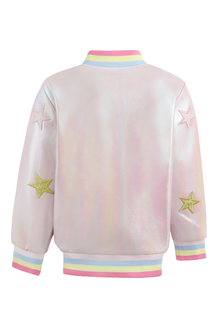 Lola + The Boys Jacket Holographic Stars Bomber