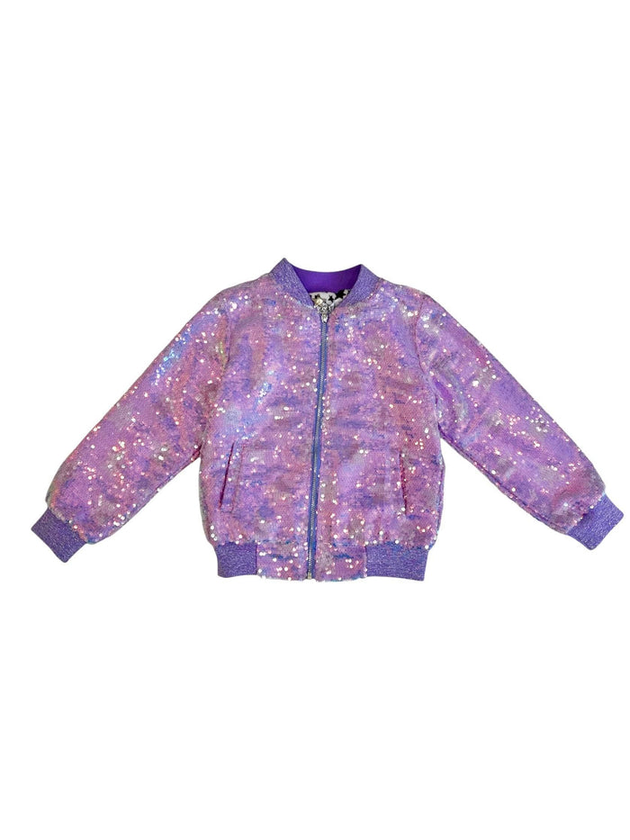 exclude-sale Jacket Lavender Stars Sequin Bomber