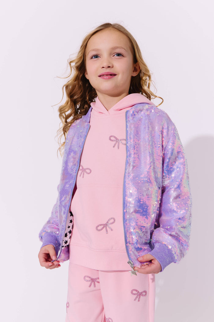 exclude-sale Jacket Lavender Stars Sequin Bomber
