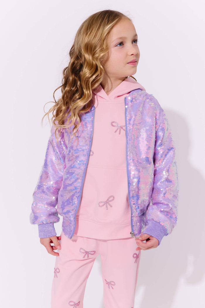 exclude-sale Jacket Lavender Stars Sequin Bomber