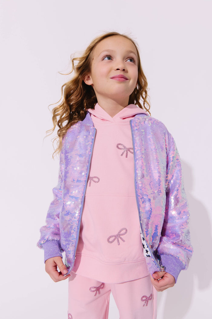 exclude-sale Jacket Lavender Stars Sequin Bomber