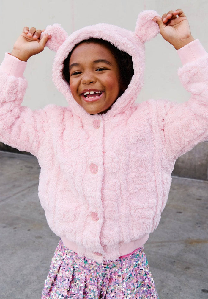 Lola + The Boys Jacket Plush Teddy Bear Jacket