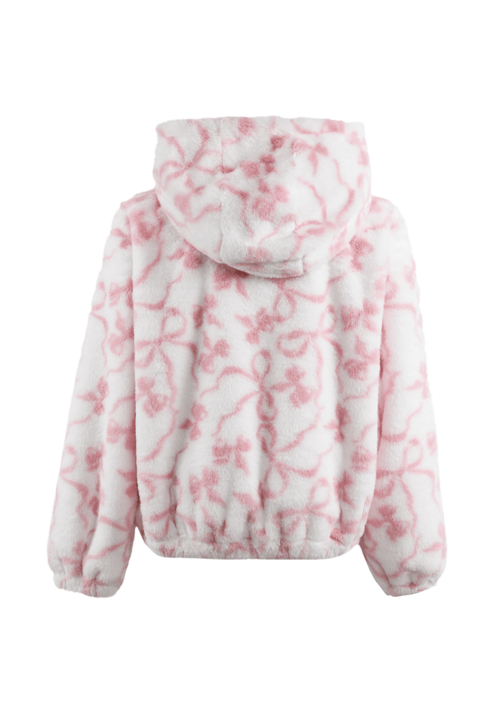 Lola + The Boys Jacket Pretty Bows Fuzzy Jacket