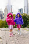 Lola + The Boys Jacket Purple Magic Faux Fur