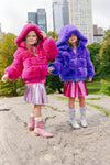 Lola + The Boys Jacket Purple Magic Faux Fur