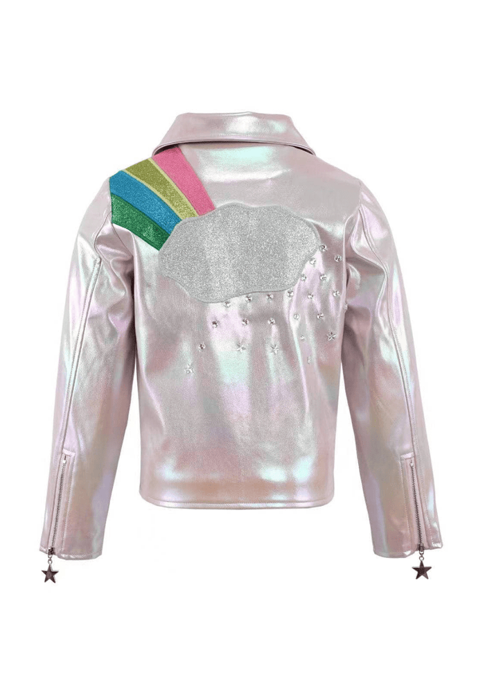 Lola + The Boys Jacket Rainbow Cloud Hologram Leather