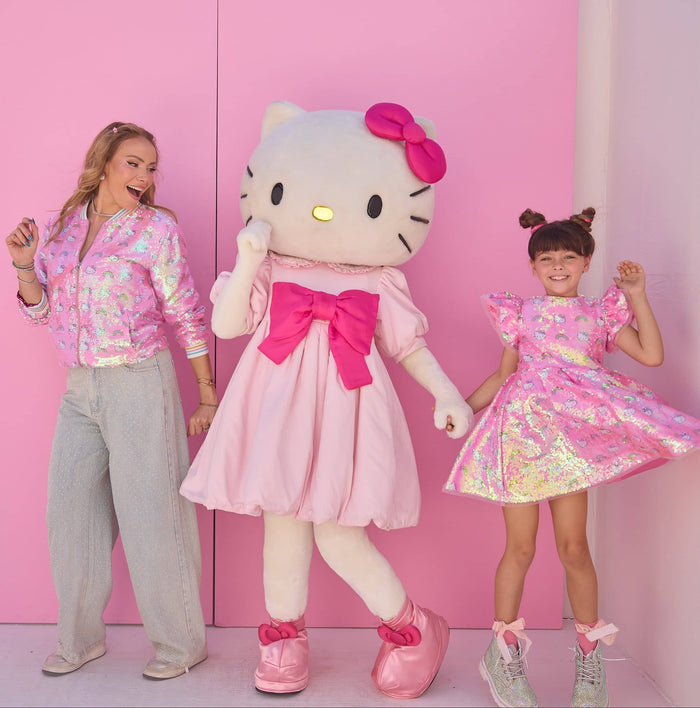 Lola + The Boys Jacket Rainbow Hello Kitty Sequin Bomber – Teen/Women