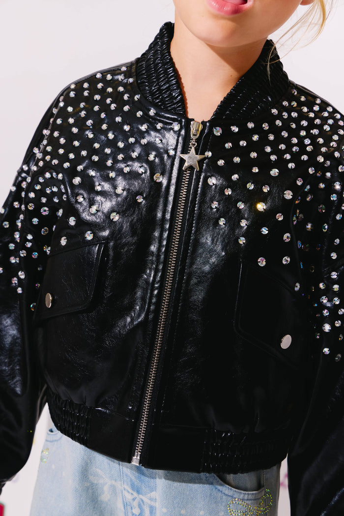 Lola + The Boys Jacket Rockstar Studded Vegan Leather
