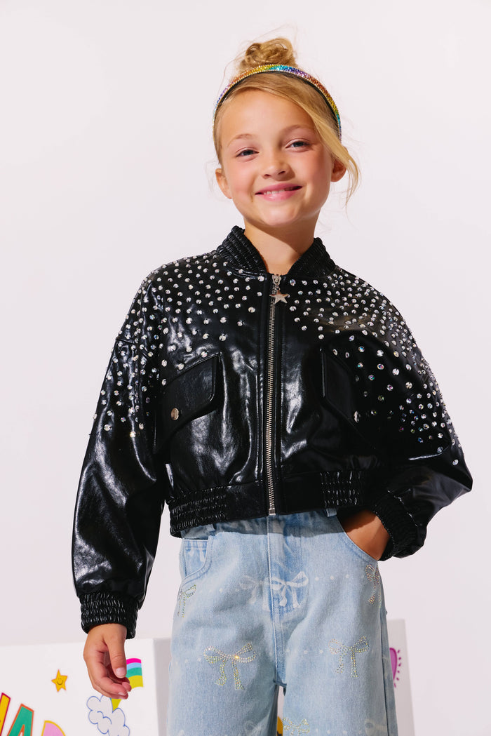 Lola + The Boys Jacket Rockstar Studded Vegan Leather