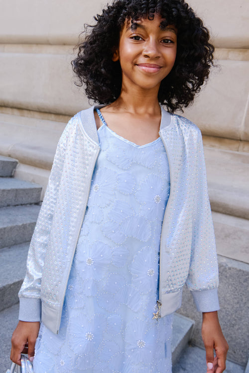 Lola + The Boys Jacket 2 Silver Crystal Bomber