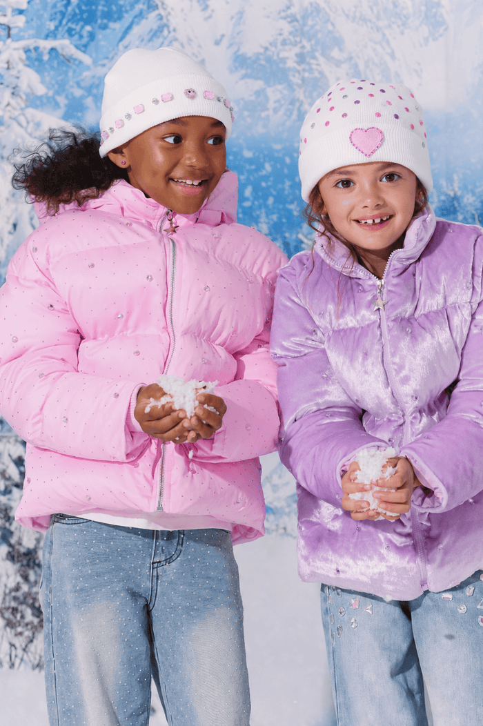 Lola + The Boys Jacket Soft Lavender Gem Convertible Puffer