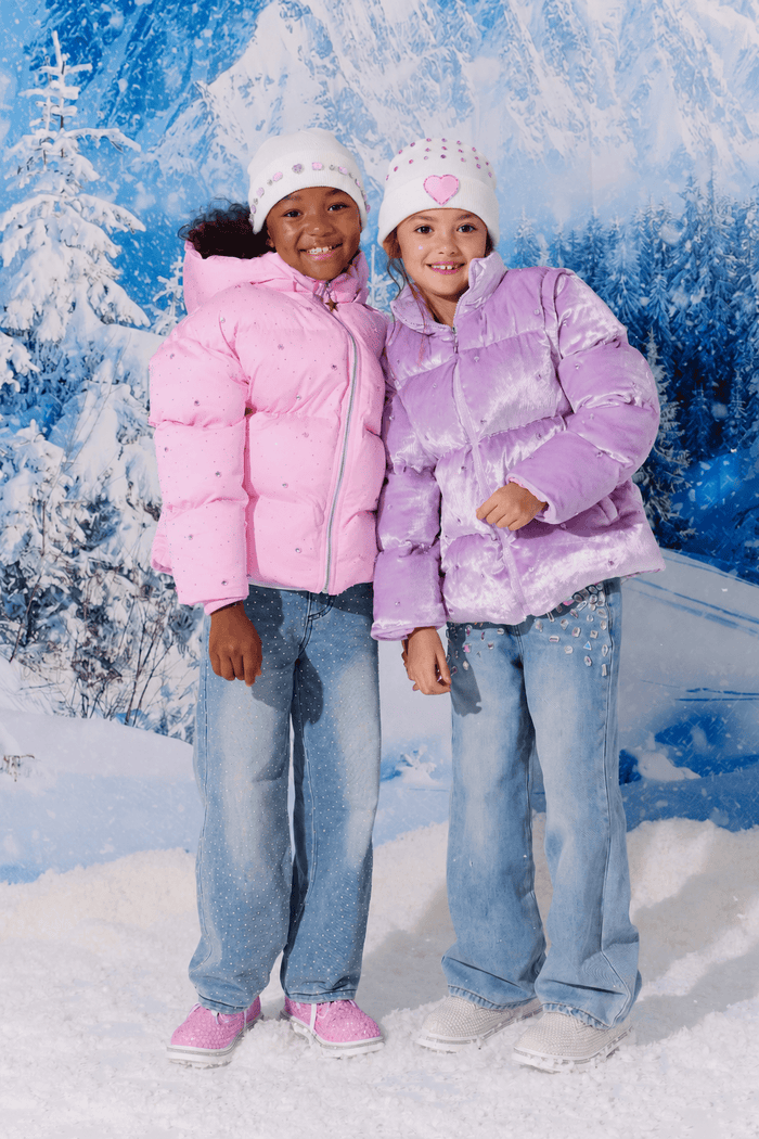 Lola + The Boys Jacket Soft Lavender Gem Convertible Puffer