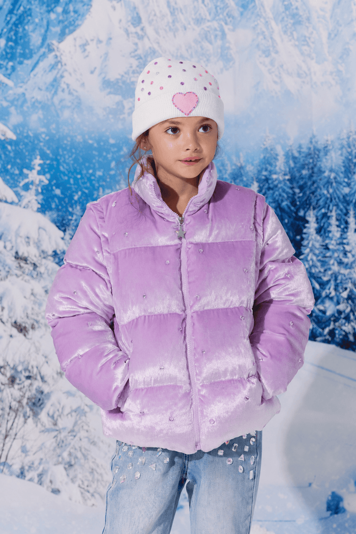 Lola + The Boys Jacket Soft Lavender Gem Convertible Puffer